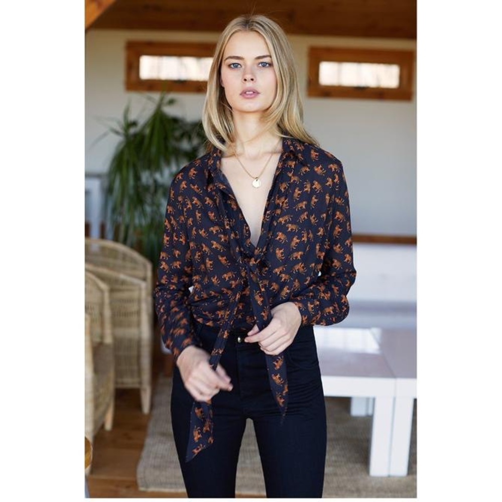 Emerson Fry Ribbons Blouse with Tigers
